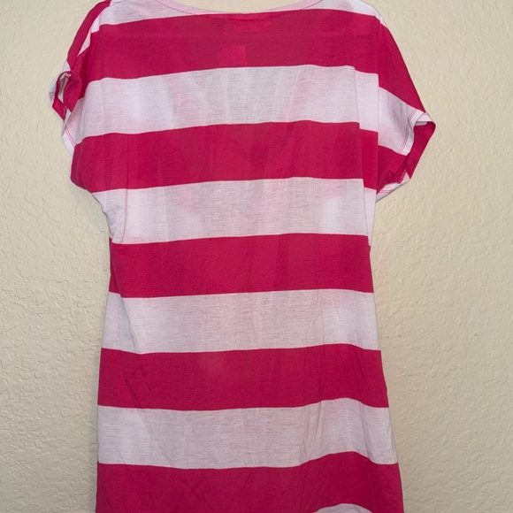 Womans pink/white short sleeve blouse shirt top size XL NWT - Picture 6 of 6